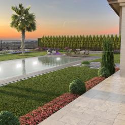 Göl İstanbul Sitesi Villa Bahçesi Peyzaj Projesi Büyükçekmece