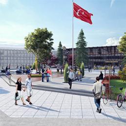 Turhal Belediyesi Yeni Hizmet Binası Meydanı Fikir Projesi